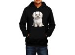 Felpa Con Cappuccio Da Uomo Dogs Breeds Maltese Dog Breed 006, Man S , Noir