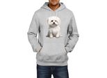 Felpa Con Cappuccio Da Uomo Dogs Breeds Maltese Dog Breed 006, Man S , Gris