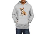 Felpa Con Cappuccio Da Uomo Dogs Breeds Chihuahua Dog Breed 006, Man S , Gris