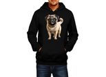 Felpa Con Cappuccio Da Uomo Dogs Breeds Pug Dog Breed 007, Man Xl , Noir