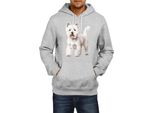 Felpa Con Cappuccio Da Uomo Dogs Breeds West Highland White Terrier Dog Breed 005, Man M , Gris