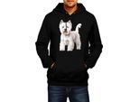 Felpa Con Cappuccio Da Uomo Dogs Breeds West Highland White Terrier Dog Breed 005, Man 2XL , Noir
