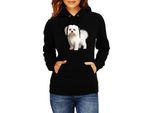 Felpa Con Cappuccio Da Donna Dogs Breeds Maltese Dog Breed 005, Lady Xl / Noir