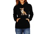 Felpa Con Cappuccio Da Donna Dogs Breeds Chihuahua Dog Breed 006, Lady 2XL / Noir