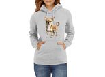 Felpa Con Cappuccio Da Donna Dogs Breeds Chihuahua Dog Breed 005, Lady 2XL / Gris