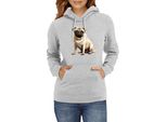 Felpa Con Cappuccio Da Donna Dogs Breeds Pug Dog Breed 008, Lady Xl / Gris