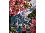 Oh Art! Pittura Con I Numeri Con Cornice Adulti Bambini - Sakura City Landscape 40 X 50 Cm Tela - 29 Colori Acrilici 3 Pennelli Con Cornice Di Legno Fai Da Te