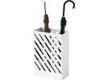 Portaombrelli Portaombrelli Con 4 Ganci E Vaschetta Per La Raccolta Dell'acqua Portaombrelli Per Bastoni E Ombrelli Acciaio 28 X 14 X 41 Cm Bianco Aosom