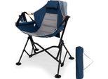 Costway Sedia Pieghevole Da Campeggio, Sedia Pieghevole Con Schienale Regolabile, Poggiatesta, Portabicchieri E Borsa Per Il Trasporto, Sedia Pieghevole Fino A 150 Kg Blu