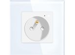 Presa Singola 230V Wlan Con Spinotto Bianco Con Cornice In Vetro__