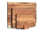 Forsmano Set Di Taglieri In Legno Di Acacia, Tagliere In Legno Da 3 Pezzi, Tagliere Da Cucina In Legno Bifacciale, Con Scanalatura E Supporto Per Il Succo, Antiscivolo, Di Facile Manutenzione
