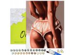 Oh Art! Set Di Pittura Per Adulti - Donna Nuda - Pittura Erotica 40 X 50 Cm Con Telaio In Legno, 23 Colori Acrilici E 3 Pennelli, Diy