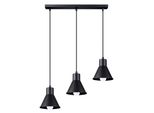 Lampada A Sospensione Taleja 3 Nera [E27] 3Xe27 15W Acciaio 120X14X45Cm Sollux Lighting