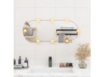 The Living Store Specchio Da Parete Con Luci Led 35X80 Cm In Vetro Ovale