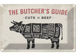 Vianmo Insegna Di Latta 20X30 Cm Kuh Beef Cuts Fleisch Metzgerei