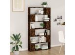 The Living Store Libreria/Divisorio In Rovere Fumé 100X24X188 Cm