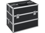 The Living Store Astuccio Per Cosmetici 37X24X35 Cm Alluminio Nero