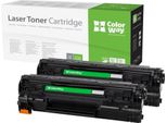 Toner Compatibile Colorway Per Canon CRG-726/ CRG-728/ Nero/ 2X 2 100 Pagine/ Confezione Doppia