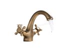 Rubinetto Da Bagno Antico, Design A Due Maniglie, Valvola In Ceramica Resistente, Ottone Antico
