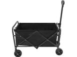 Carrello Pieghevole Per Spiaggia E Campeggio - Carrello Di Trasporto - Carico Pesante - Grande Capacità - Robusto Telaio In Acciaio - Pieghevole E Portatile - Ruote - Nero