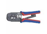 Knipex 975-110SB Pinza A Crimpare 190 Mm Sb Spina Occidentale, RJ11/12/45, Nero/Blu/Rosso