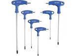 Set Di Cacciaviti Con Impugnatura A T E Lama Laterale | Profilo A T (Per Torx) Con Foro T10 - T40 | 6 Pz.