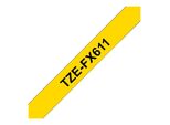 Brother TZE-FX611 Nastro Per Etichette Nero Su Giallo
