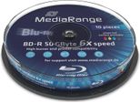 Mediarange Bluray 50GB 10Pcs BD-R Cake 6X Inkjet Fullprint.
