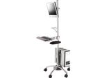 Supporto A Rotelle Per Pc/Lcd Roline, Regolabile In Altezza, Fino A 30 Kg