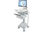 Carrello Ergotron Per Display Lcd/Tastiera/Mouse/Cpu/Notebook/Scanner Di Codici A Barre - Medicale - Alluminio, Acciaio Galvanizzato, Plastica Di Alta Qualità - Grigio, Bianco, Alluminio Lucido - Dimensioni Dello Schermo: Fino A 55,9 Cm (Fino A 22 Pollici)