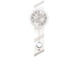 Ams 7414 Orologio Da Parete Al Quarzo Con Pendolo Bianco Con Pendolo In Alluminio E Vetro