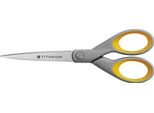Westcott E-30470 00 Forbici Titanium Super, Inossidabili, Arrotondate, Diritte, Asimmetriche, Grigio/Giallo, 18 Cm
