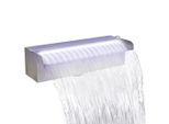 Vidaxl Fontana A Cascata Per Piscina Con Led Rettangolare In Acciaio Inox 30 Cm