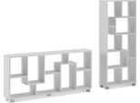 Scaffale Libreria A Parete, Montaggio Orizzontale E Verticale, Bianco Mate, 68,5X161X25Cm