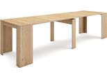 Consolle Allungabile, 58 A 302X90X77Cm, Per 14 Persone, Colore Rovere.