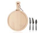 Set Da Formaggio Boska Amigo/Formaggio Con Tre Coltelli Da Formaggio/Legno/Acciaio Inox/Marrone/Argento / 335 X 238 X 30 Mm