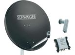 Sistema Sat Schwaiger 80 Cm 6 Subscriber Quattro Lnb (Senza Interruttore) Antracite Con Multiswitch 5/6