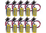 Topchances 10 Pezzi Mitsubishi A6BAT ER17330V Sps Batteria Dimensione 2 / 3A 3.6V Li-Ion Con Connettore