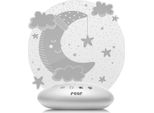 Reer Colourlumy Mond Beruhigungslicht, Nachtlicht Kinder, Schlummerlicht, Lampe, Farbwechsel, Timer-Funktion, Acrylglas-Scheibe, Grau, 52121