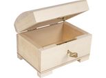 Creative Deco Piccola Scatola Legno Con Serratura | 10.6X7.5X7.5Cm | Baule Con Coperchio E Chiave | Conteniore Portaoggetti Portagiochi Per Decoupage