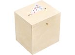 Creative Deco Scatola Porta Buste In Legno Per Matrimonio | 29X25X30 Cm | Salvadanaio Non Apribile Con Coperchio, Serratura E Chiave | Scatola Regalo