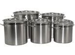 Casseruola In Acciaio Inox Con Coperchio Ø 25 Cm, Altezza 18 Cm, Volume 8,8 Litri