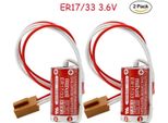 Confezione Da 2 Batterie Al Litio Maxell ER17 / 33 (2 / 3A 3,6 V) Plc Con Connettore Per Omron 3G2A9-BAT08
