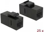 Delock Modulo Keystone Jack RJ45 > Jack RJ45 Cat.6 Utp - Ingresso Modulare - RJ-45 - Nero (Confezione Da 25) (86629)