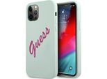 Guess Guhcp12Mlsvsbf Iphone 12/12 Pro 6.1 Blu Fucsia/Blu Fuschia Custodia Rigida In Silicone Vintage