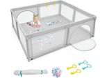 Costway Costway Box - Per Bambini - Portatile - Con Porta - Da 3 Anni - 206 X 185,5 X 68 Cm - Grigio