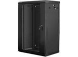 Lanberg WF01-6418-10B Armadio Rack 18U A Parete Nero