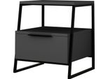 Decortie Pal Comodino Moderno Grigio Antracite Multiuso , 45 X 40 X 50 Cm