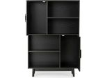 Costway Libreria A 2 Ante E 4 Ripiani Aperti, Libreria In Legno, Scaffale In Piedi Scaffale In Legno Per Soggiorno, Studio 80X24X120Cm (Nero)