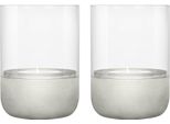 Blomus Calma Lanterna, Set Di 2, Portacandele, Portalampada Decorativo, Portacandele, Cemento/Vetro, Grigio Chiaro, H 9,5 Cm, 66254